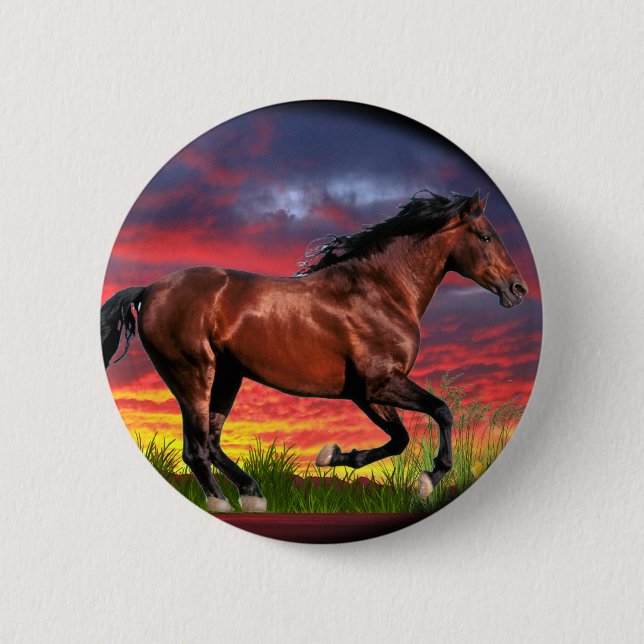 Born Free horse 2 Inch Round Button (Front)