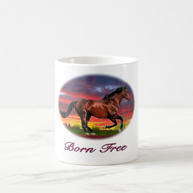 Born free horse art coffee mug (Center)