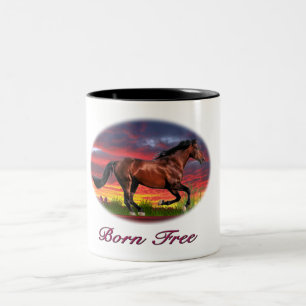 Born free horse art Two-Tone coffee mug