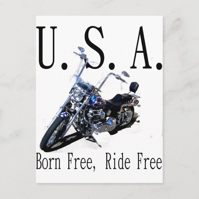 Born Free, Ride Free Postcard (Front)