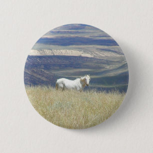 Born Free Wild Mustang Horse 2 Inch Round Button