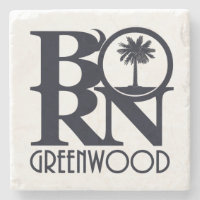 BORN Greenwood South Carolina Stone Coaster