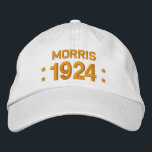 Born in 1923 or Any Year 90th Birthday V11 WHITE Embroidered Hat<br><div class="desc">Born in 1923 or Any Year 90th Birthday V11 WHITE Hat GOLD Embroidery with STARS Fun birthday hat that you can personalize with a sentiment, name, and year. All text is customizable, so also suitable for a 90 91 92 93 94 95 96 97 98 99 or any other year...</div>