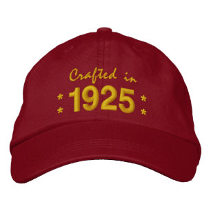 Born in 1925 or Any Year 90th Birthday V03 RED Embroidered Hat