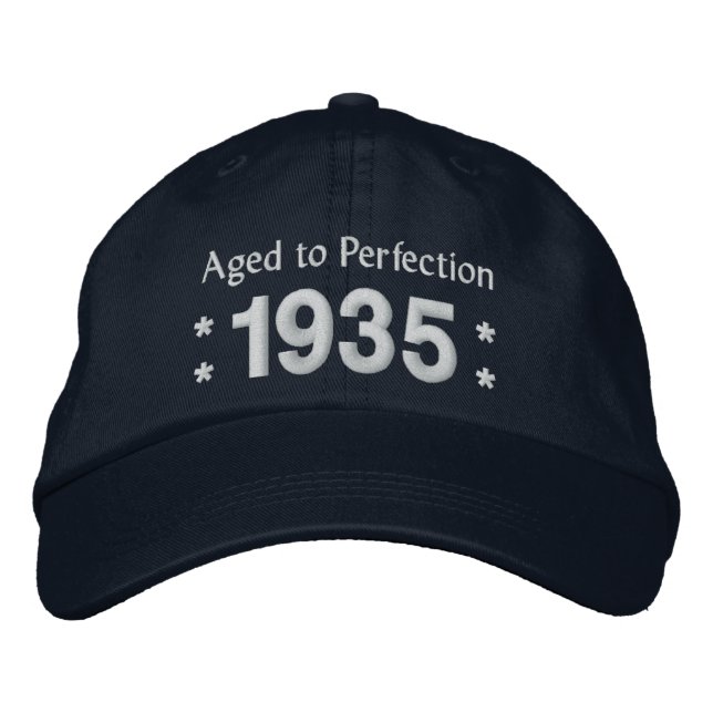 Born in 1935 AGED TO PERFECTION 80th Birthday V2DC Embroidered Hat (Front)