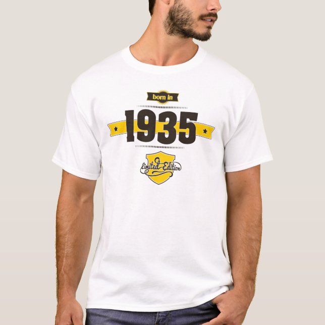 born in 1935 (choco&yellow) T-Shirt (Front)