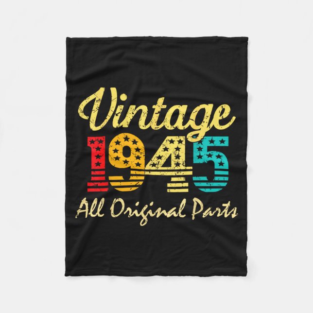 Born In 1945 80 Years Old Made In 1945 80th Birthd Fleece Blanket (Front)