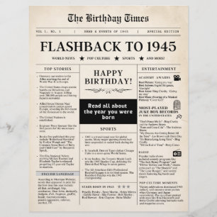 Born in 1945 Mock Newspaper sepia