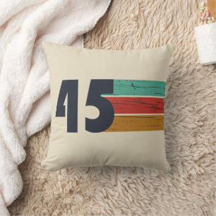 Born in 1945 vintage birthday gift throw pillow