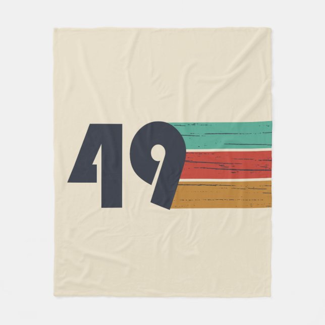 born in 1949 vintage birthday fleece blanket (Front)