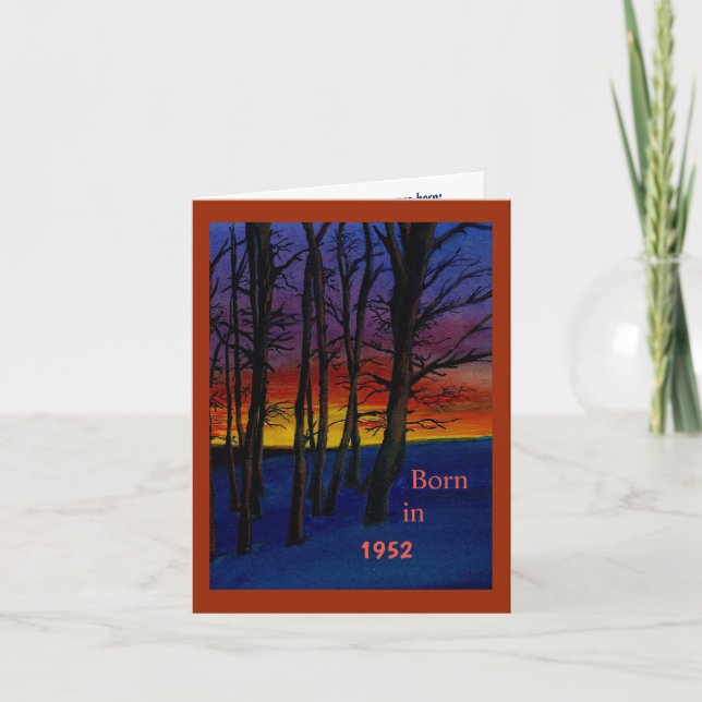 Born in 1952 Birthday Fun Facts Card (Front)