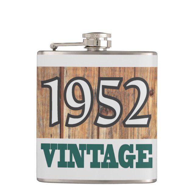 Born in 1952 hip flask (Front)