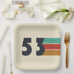 born in 1953 vintage birthday paper plate