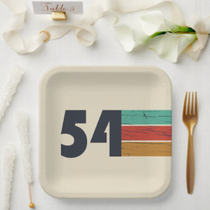 born in 1954 vintage 70th birthday gift paper plate
