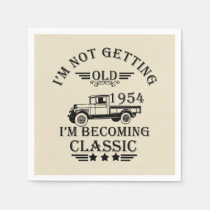 born in 1954 vintage birthday party napkin