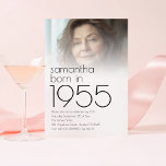 Born in 1955 Photo Overlay 70th Birthday Party Invitation<br><div class="desc">Born in 1955 photo Overlay 70th Birthday Party.  Simple elegance. Easily personalise the text to your own requirements and replace the sample picture with your own.</div>