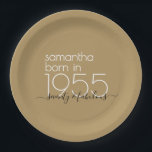 Born in 1955 Seventy Fabulous 70th Birthday Party Paper Plate<br><div class="desc">Born in 1955 Seventy Fabulous 70th Birthday Party. Simple elegance. Easily personalise the text to your own requirements.</div>