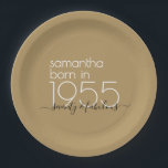 Born in 1955 Seventy Fabulous 70th Birthday Party Paper Plate<br><div class="desc">Born in 1955 Seventy Fabulous 70th Birthday Party. Simple elegance. Easily personalise the text to your own requirements.</div>