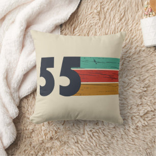 Born in 1955 vintage birthday gift throw pillow