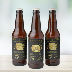 Born in 1956 70th birthday party beer Label Set