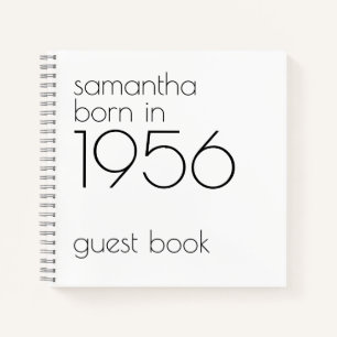 Born in 1956 Black 70th Party Guest Book