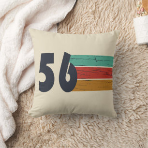 Born in 1956 vintage 70th birthday gift throw pillow