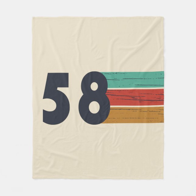 born in 1958 vintage birthday fleece blanket (Front)