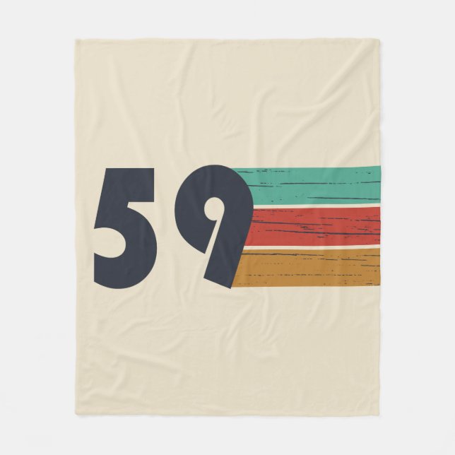 born in 1959 vintage birthday fleece blanket (Front)