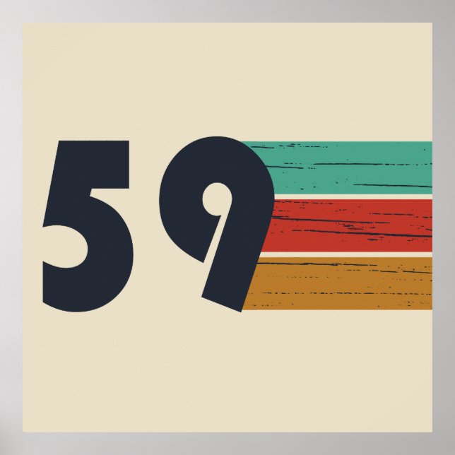 born in 1959 vintage birthday poster (Front)