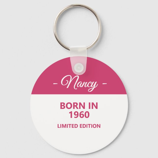 Born in 1960 Vivifying Birthday Keychain (Front)