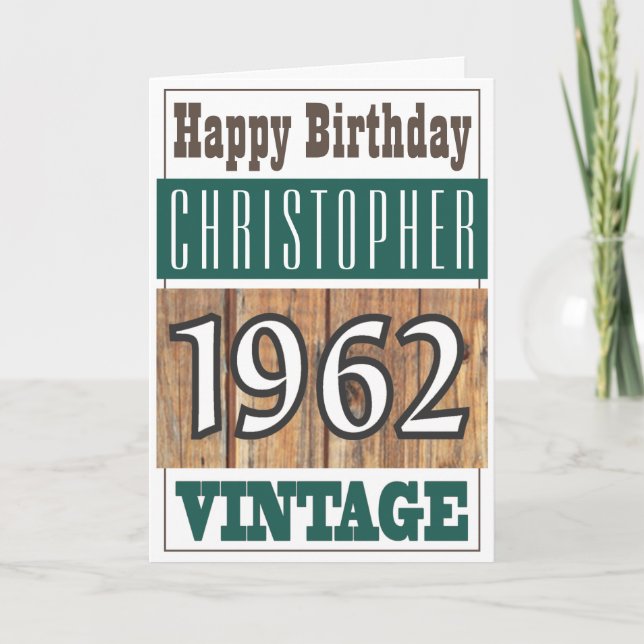 Born in 1962 Greetings Card (Front)