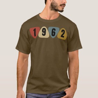 Born In 1962 Guitarist Guitar Pick Music Birthday T-Shirt