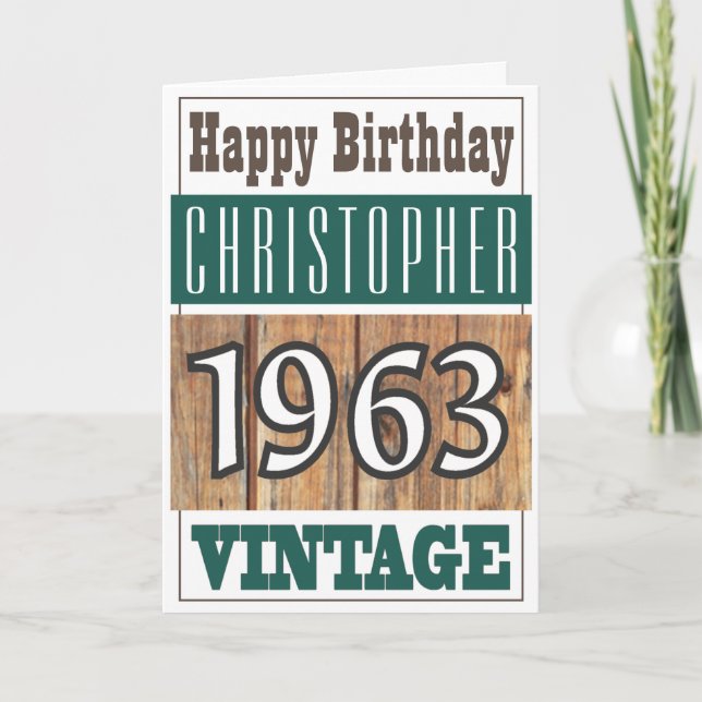 Born in 1963 Greetings Card (Front)