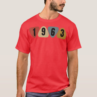 Born In 1963 Guitarist Guitar Pick Music Birthday  T-Shirt