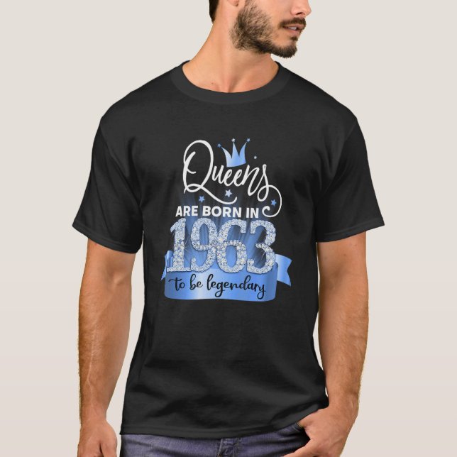 Born in 1963 I Festive Black Blue Party Outfit & A T-Shirt (Front)