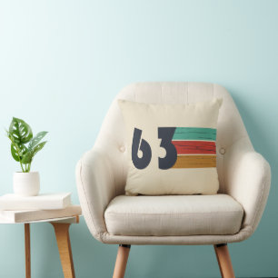 born in 1963 vintage birthday gift throw pillow
