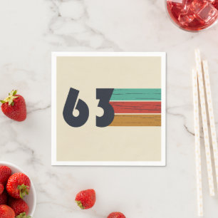 born in 1963 vintage birthday party napkin