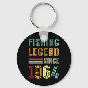 Born In 1964 Birthday Fisherman Retro Vintage 1964 Keychain