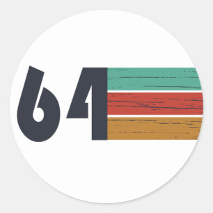 born in 1964 vintage 60th birthday classic round sticker