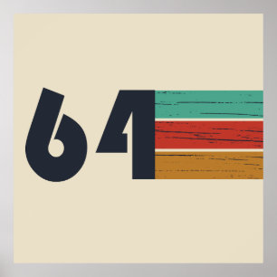 born in 1964 vintage birthday poster