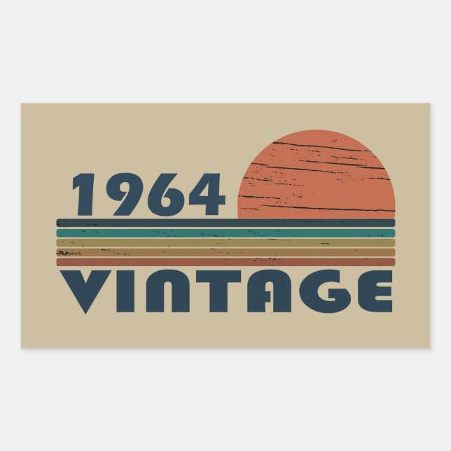 Born in 1964 vintage birthday sticker (Front)