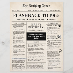 Born in 1965 Mock Newspaper