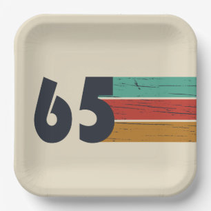 Born in 1965 vintage 60th birthday gift paper plate