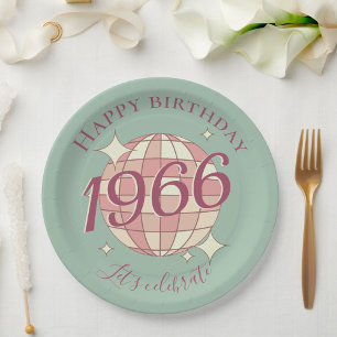 Born in 1966 60th birthday party decor Paper Plate