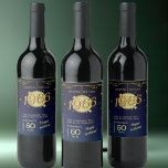 Born in 1966 60th birthday party wine bottle label<br><div class="desc">Check out this fabulous,  funny dark blue and gold born in 1966 60th birthday party wine label,  starring a golden disco ball! You can jazz it up by adding a slogan and tweaking the gold text options to match your style. Let the party begin!</div>