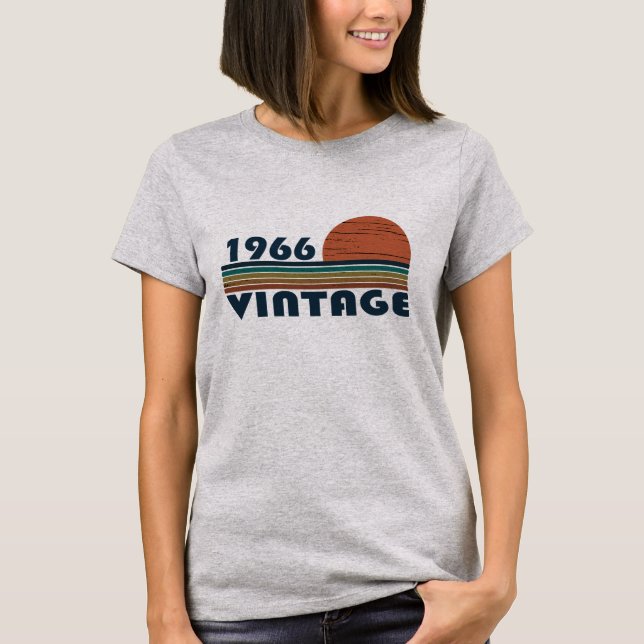 Born in 1966 vintage birthday T-Shirt (Front)