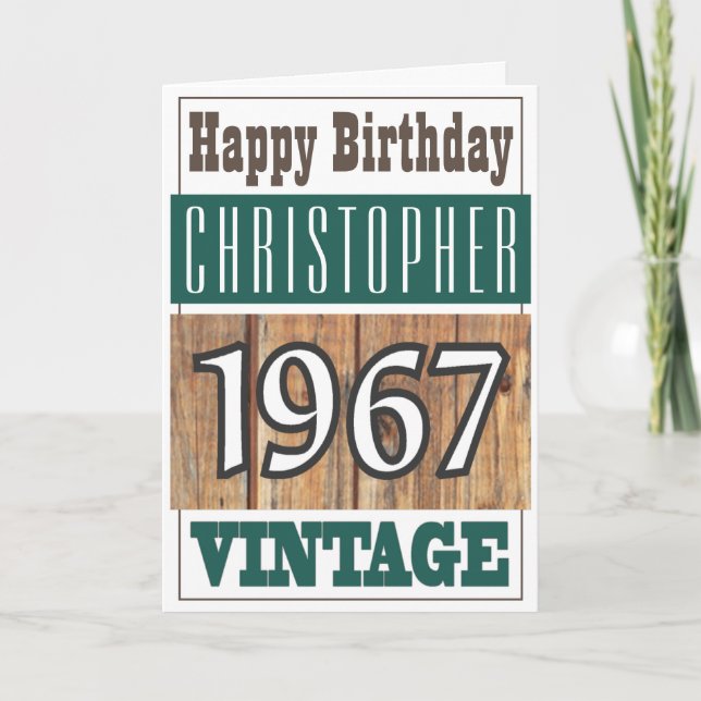 Born in 1967 Greetings Card (Front)