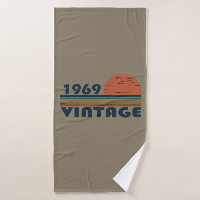 Born in 1969 vintage birthday bath towel (Bath Towel)
