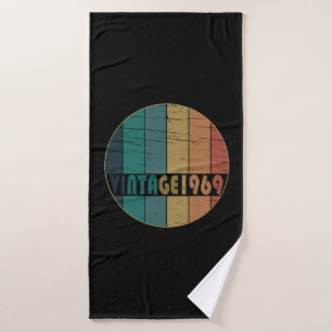 Born in 1969 vintage birthday gift bath towel