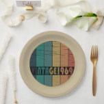 Born in 1969 vintage birthday gift paper plate<br><div class="desc">You can add some originality with this limited edition, premium quality, and original, classy, retro, and vintage-looking birthday graphic design with a cool typography font. This is a great gift idea for men, women, husbands, wives, girlfriends, and boyfriends who will love this one-of-a-kind piece of art. Unique and funny holiday...</div>